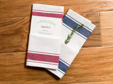 Napkins 15"x21"Fabric 100% Cotton Striped "Cotton Striped" color WHITE with Maroon Stripe 60/ Pack