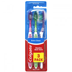 COLGATE Toothbrush Medium 3CT Extra Clean