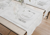 Table Cloth 72"x144"Fabric 6.4 oz. 100% Spun Filament Poly Milliken USA "Damask Rose" color WHITE