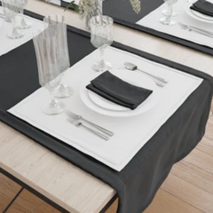 Table Cloth 120"x120" Fabric Basic Polyester banquet linens "Dolly" color BLACK