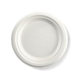 7'' Sugar Cane Fibre Plate ( White ) 100% Compostable 