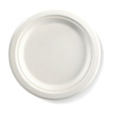 9'' Sugar Cane Fibre Plate ( White ) 100% Compostable 