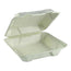 8.5'' x 8'' x 2.75'' Sugarcane Fibre Clamshell (White) (100% Compostable & Recyclable) 200 units/Pack