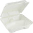 10'' x 10'' x 3'' Sugar Cane Clamshell 3 Compartments (White) 100% Compostable 200/Pack