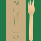6.25" Wooden Fork with Individually Kraft Paper Wrapped ( 100% Compostable & Recyclable ) 1000 units/ Pack