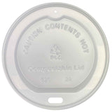 CPLA Lid 10 to 24oz Paper Cup (100% Compostable) color White 