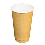 16oz PLA ( Kraft ) Double Wall Paper Cup ( 100% Compostable ) 