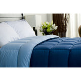 TWIN size 72"x90" Microfibre Hypoallergenic Synthetic Comforters color BLUE (2 Tone)