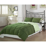 TWIN size 72"x90" Microfibre Hypoallergenic Synthetic Comforters color GREEN (2 Tone)