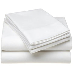 T180 Percale Cotton-Poly Twin Flat Sheet 66"x104" Color WHITE Adonis Bed Linens