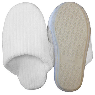 Luxury Extra Plush Soft & Cozy Fleece Premium Closed Toe Slippers Ind. Travel bag Unisex Size White Packing