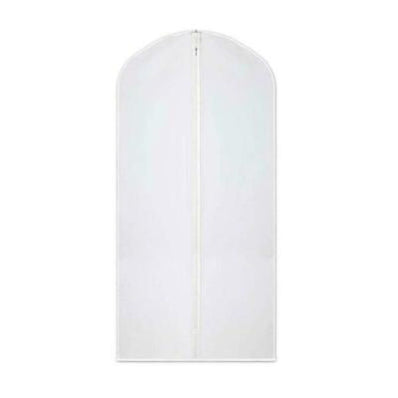 Coat Covers 42"x24" Zippered for Guest Closets White Non-Woven Poly Fabric Washable Packing 12's / Box