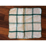 Tea Towel 100% cotton Waffle weave size 12"x 12" color: GREEN Stripes