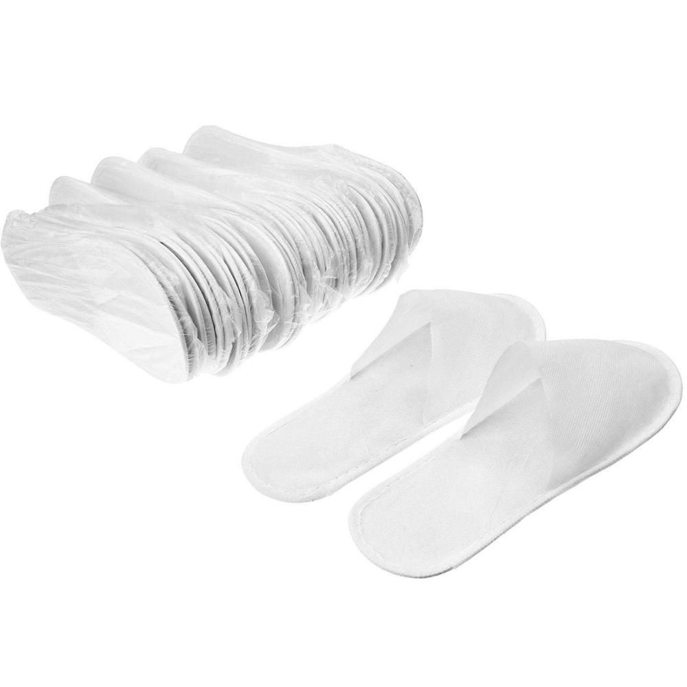 Give-Away Indoor Slippers Non-Woven Fabric White thin Rubber Sole Very Economical 1 Use