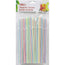 Plastic Starws Assorted Striped colors Flexible 150 count x 4 packs
