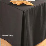 Fitted 8 ft. Rectangular Table Covers Box Style Size 96"x30" Pleated Corners Black