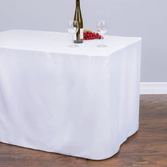 Fitted 4 ft. Rectangular Table Covers Box Style Size 48"x24" color: White