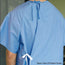 Standard Patient Gown Style Overlapping with Back Ties Poly/Cotton Fabric Color Blue 1 Size 6's/ Pack