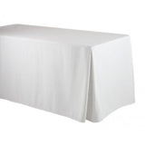Fitted 8 ft. Rectangular Table Covers Box Style Size 96"x30" Pleated Corners White