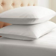T-250 Premium Percale Plain Cotton-Poly Pillow Covers QUEEN 21"x36" Color White