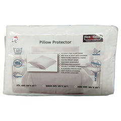 QUEEN size 20"x30" Pillow Zipper Encasements Premium Double Layered (Siliconized Bottom + Fleece Top) Bed Bug & Waterproof