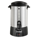Proctor Silex Commercial, Alum. Urn, 60 cup, One Hand Dispensing, Coffee Level Indicator