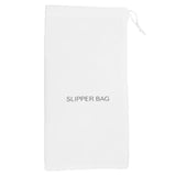 Slipper Bags Reusable Premium Hotel White Poly-Cotton Fabric 16"x8" with Embroidery "Slippers" Packing 60's / Box