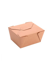#1 / 28oz / 830 ML PLA Lined ( Kraft ) Paper Food Container 5 1/8" x 4 1/8 x 2 1/2" ( Compostable ) 450/Pack