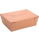 #4 / 110oz / 3245 ML PLA Lined ( Kraft ) Paper Food Container 8 3/4" x 6 1/2" x 3 1/2" ( Compostable ) 160/Pack