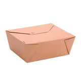#8 / 45oz / 1325 ML PLA Lined ( Kraft ) Paper Food Container 6. 7/8" x 5 1/2" x 2 1/2" ( Compostable ) 300/Pack