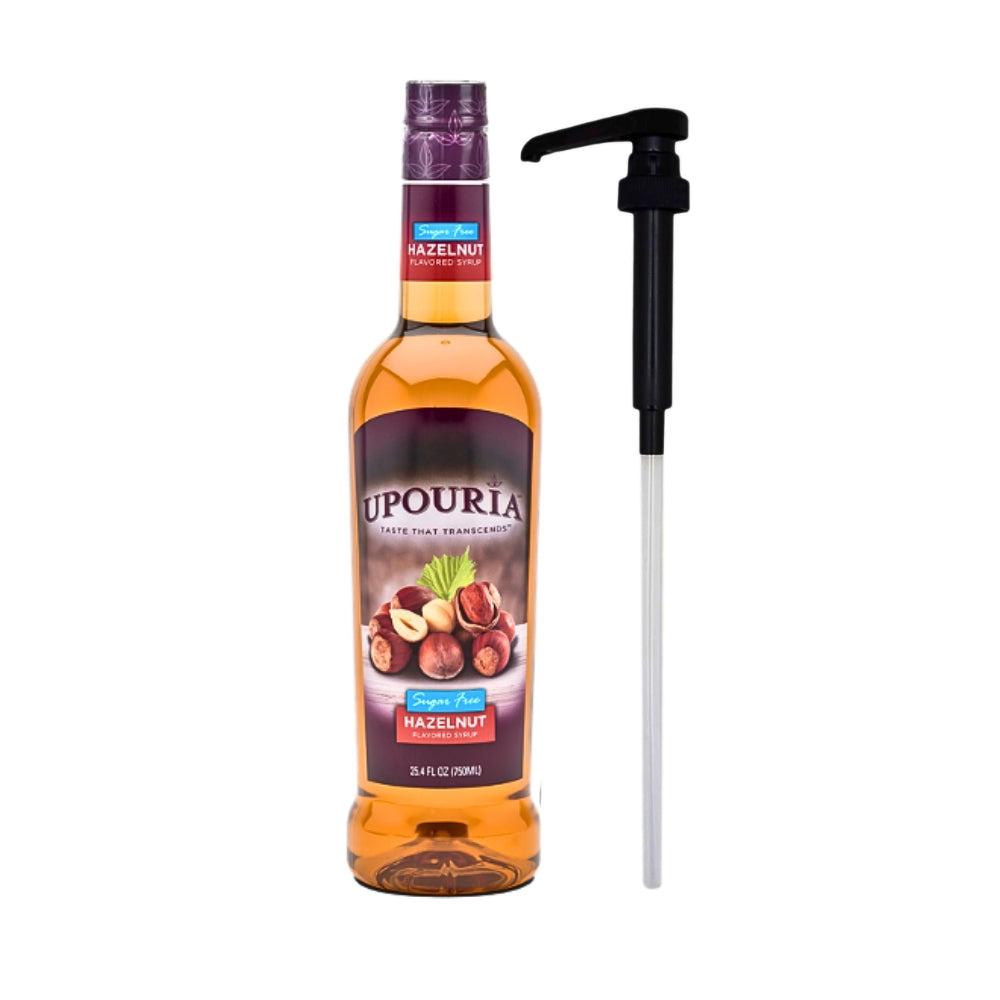 Upouria Hazelnut Sugar Free Syrup PET With Pump pk 2