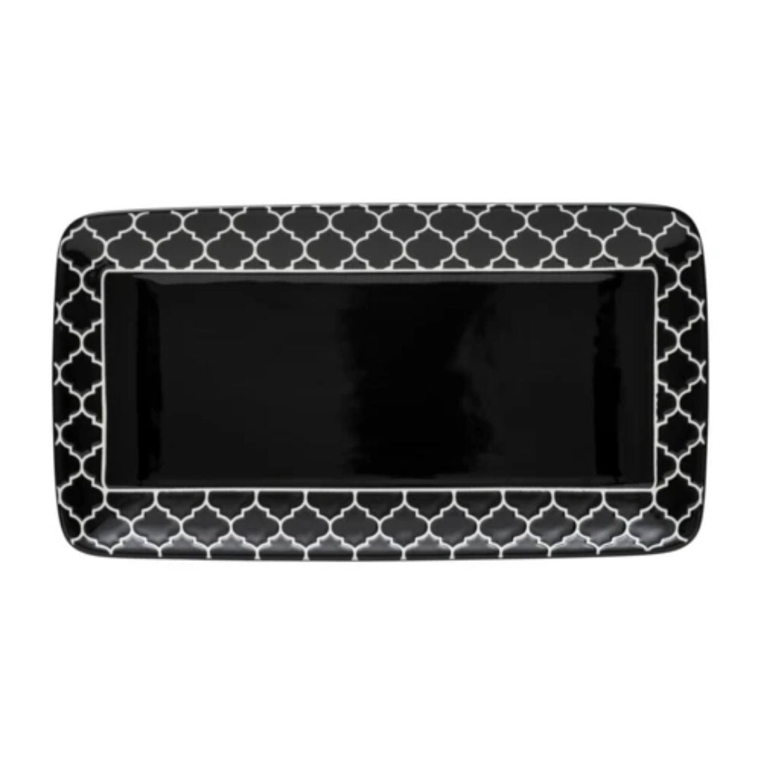 Samira Black Combo Rectangle Platter 11 7/8" 1 dz