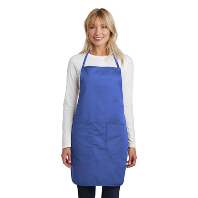 PREM. Bib Apron FULL Length in With 2 pockets Twill Fabric 7.25oz 65/35 P/C size 29in W X 34in L Multi-Color