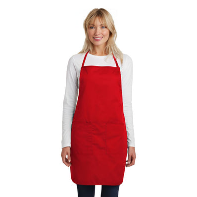 PREM. Bib Apron FULL Length in With 2 pockets Twill Fabric 7.25oz 65/35 P/C size 29in W X 34in L Multi-Color