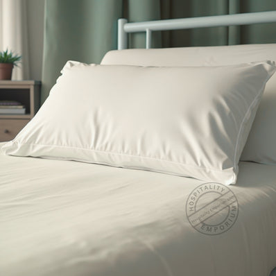 TC-180 PILLOWCASES Economy "New Era" Import fabric White Std/ Queen/ King sizes for Healthcare Hospitality Beds  Thomaston Mills