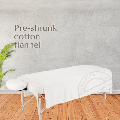 Flannel 100%Cotton Fitted Sheet 48"x88" color WHITE Merit Collection 6/Pack