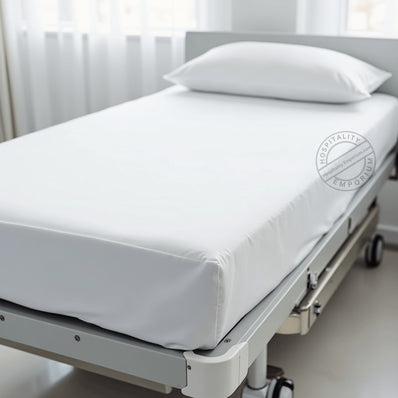 TC-180 FITTED SHEETS Economy "New Era" Import Fabric White TWIN sizes Hospitality Beds  Thomaston Mills