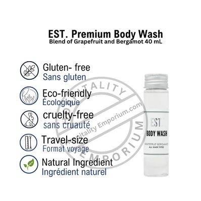 Mezcla de gel de baño premium de pomelo y bergamota de 40 ml, 288 unidades por paquete