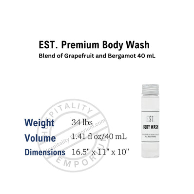 Mezcla de gel de baño premium de pomelo y bergamota de 40 ml, 288 unidades por paquete