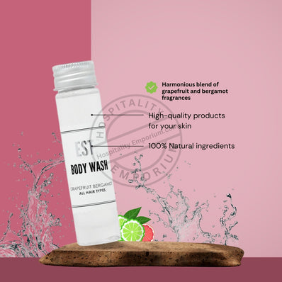 Mezcla de gel de baño premium de pomelo y bergamota de 40 ml, 288 unidades por paquete