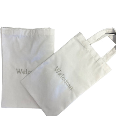 NewsPaper Bags with Embroidery NEWSPAPER size 35x25cm Cotton-Poly fabric White Packing 60's / Box