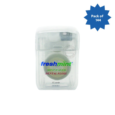 Freshmint® Mint Waxed Dental Floss 12 yards Individually wrapped (Count 144's/Pack)