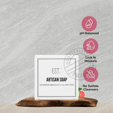 Jabón artesanal de primera calidad de EST, mezcla cuadrada de pomelo y bergamota, 1 oz, paquete de 288 unidades