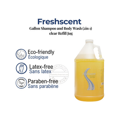 Freshscent™ Gallon Shampoo and Body Wash (2in 1) clear Refill Jug 3.78L (Count 2's/Pack)