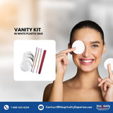 Vanity Kit (Bamboo Ear Buds + Cotton Pads + Nail File) Guest Bathroom Amenity in White Plastic Bags Bulk Economy Packing 200's/ Box