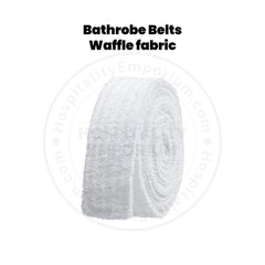 Cinturón para albornoz de terciopelo (100 % algodón preencogido), de doble bucle, 500 g/m², tamaño estándar, 70" de largo, color blanco, paquete de 12
