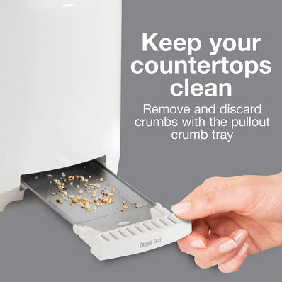 Proctor Silex® Wide-Slot 2 Slice Toaster, ASO, extra Wide Slots, Toast Boost, 7-Shade Toast Select, White