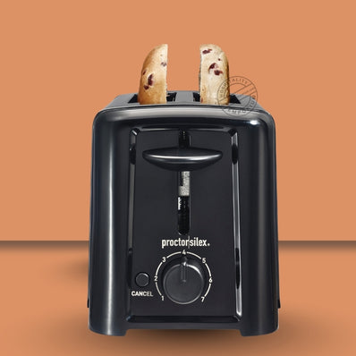 Proctor Silex® 2 Slice Compact Basic Toaster, ASO, Toast Boost, Manual Controls, Black