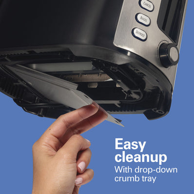 Hamilton Beach Toaster 2 Slice Extra-Wide Slot , Xtra Wide Slots, Toast Boost, Adj. Shade Select, Black/Silver