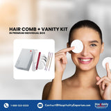 Hair Comb + Vanity Kit (Bamboo Ear Buds + Cotton Pads + Nail File) Guest Bathroom Amenity Premium individual Box packing 200's/ Box